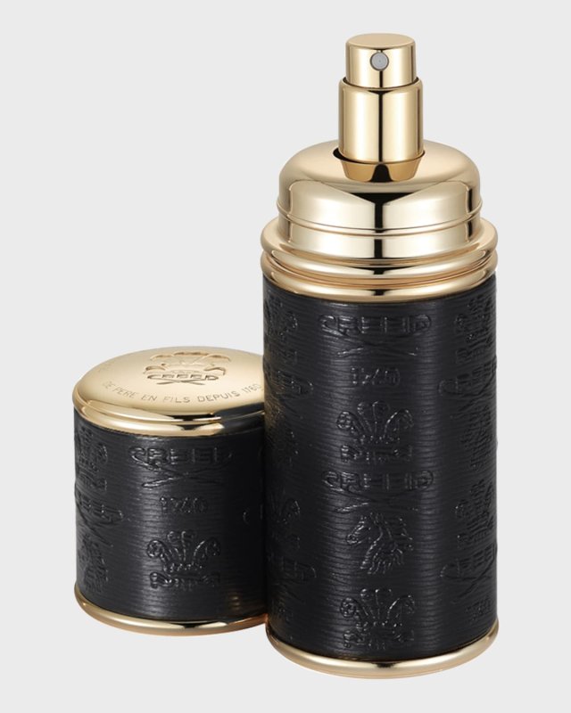 1.7 oz. Gold Trim/Black Leather Atomizer
